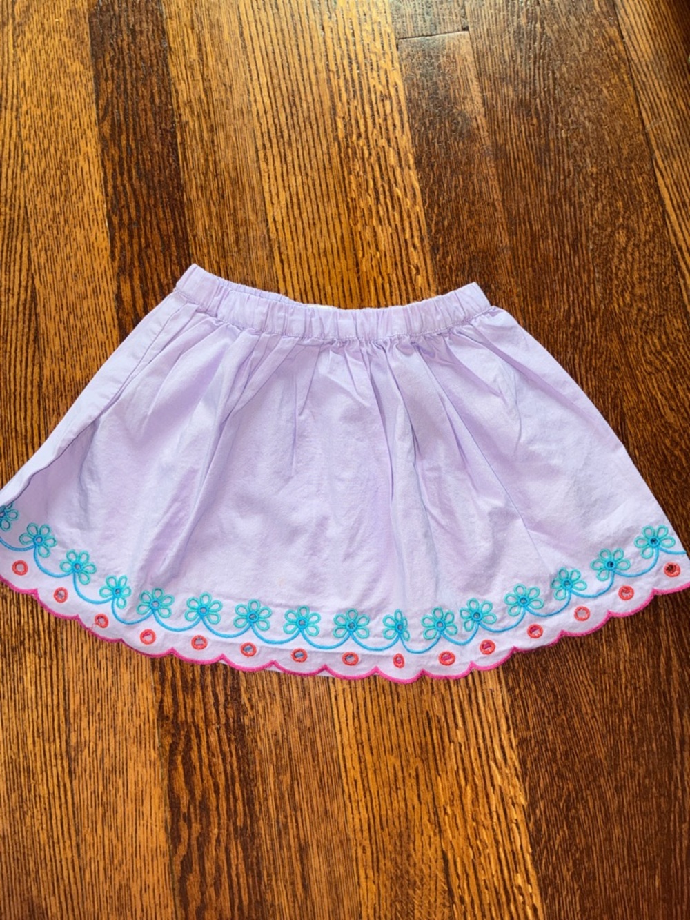 Crewcuts Lilac Eyelet Floral Embroidered Skirt